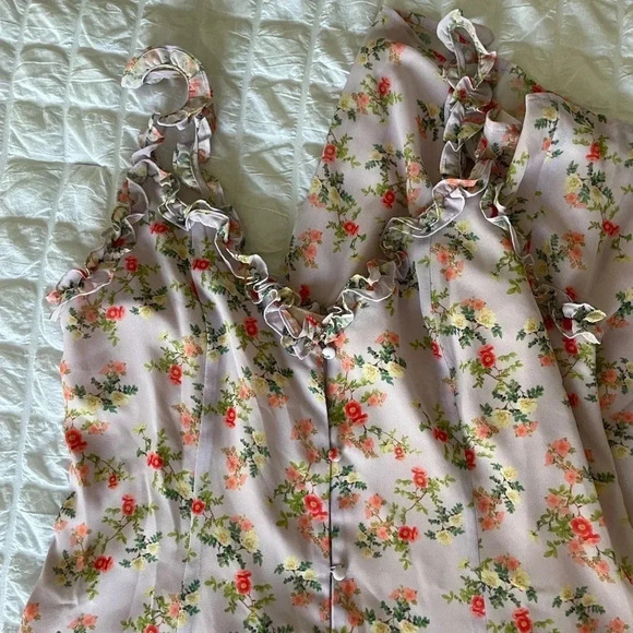 Lovers + Friends floral sun Room ruffle button down midi dress - Picture 5 of 12
